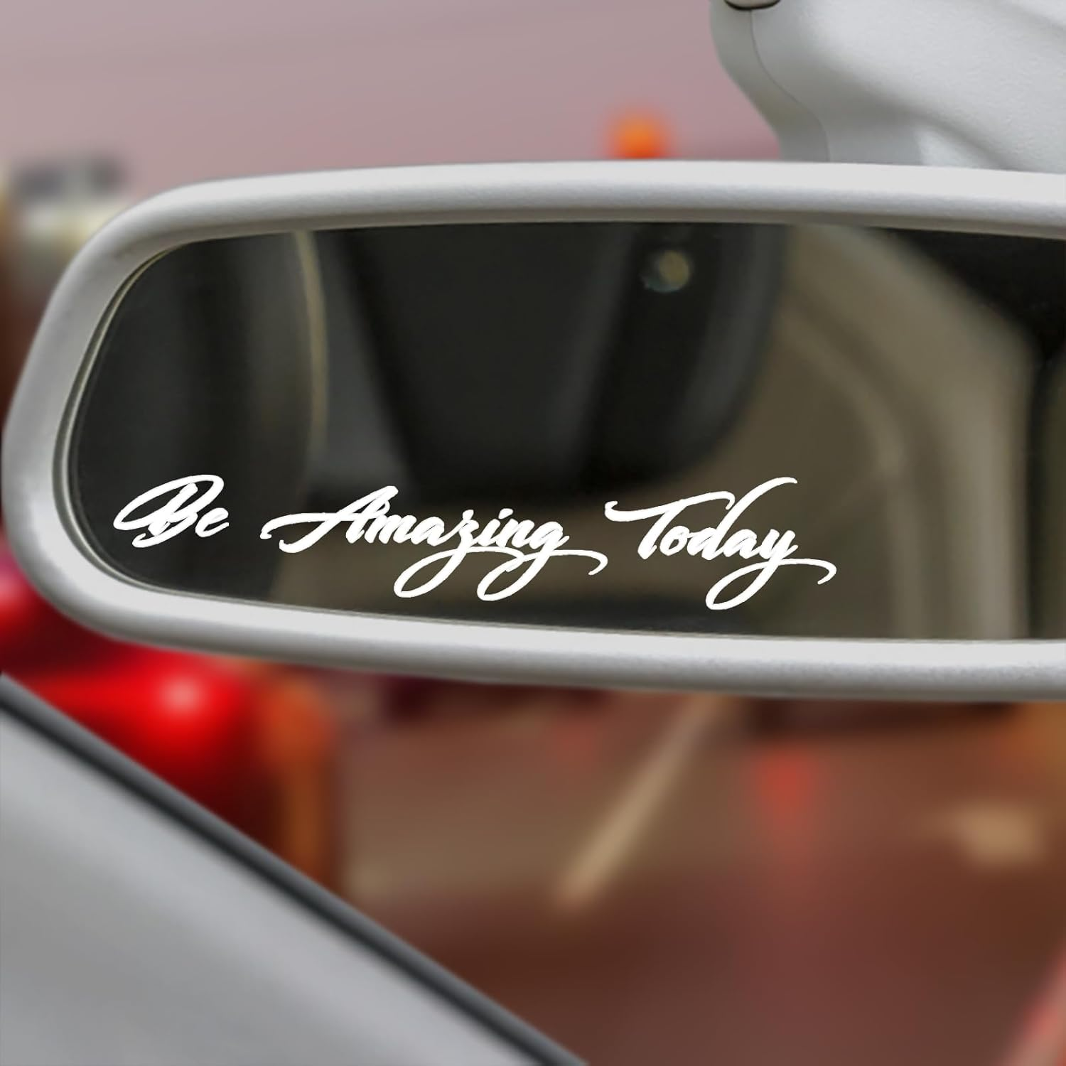 3X Love You, Drive Safe Holographic Car Mirror Decal Stickers for Cars Rearview Decal for Women Cute Decals Vinyl Affirmation Stickers for Window, Tumbler and Water Bottle (White)