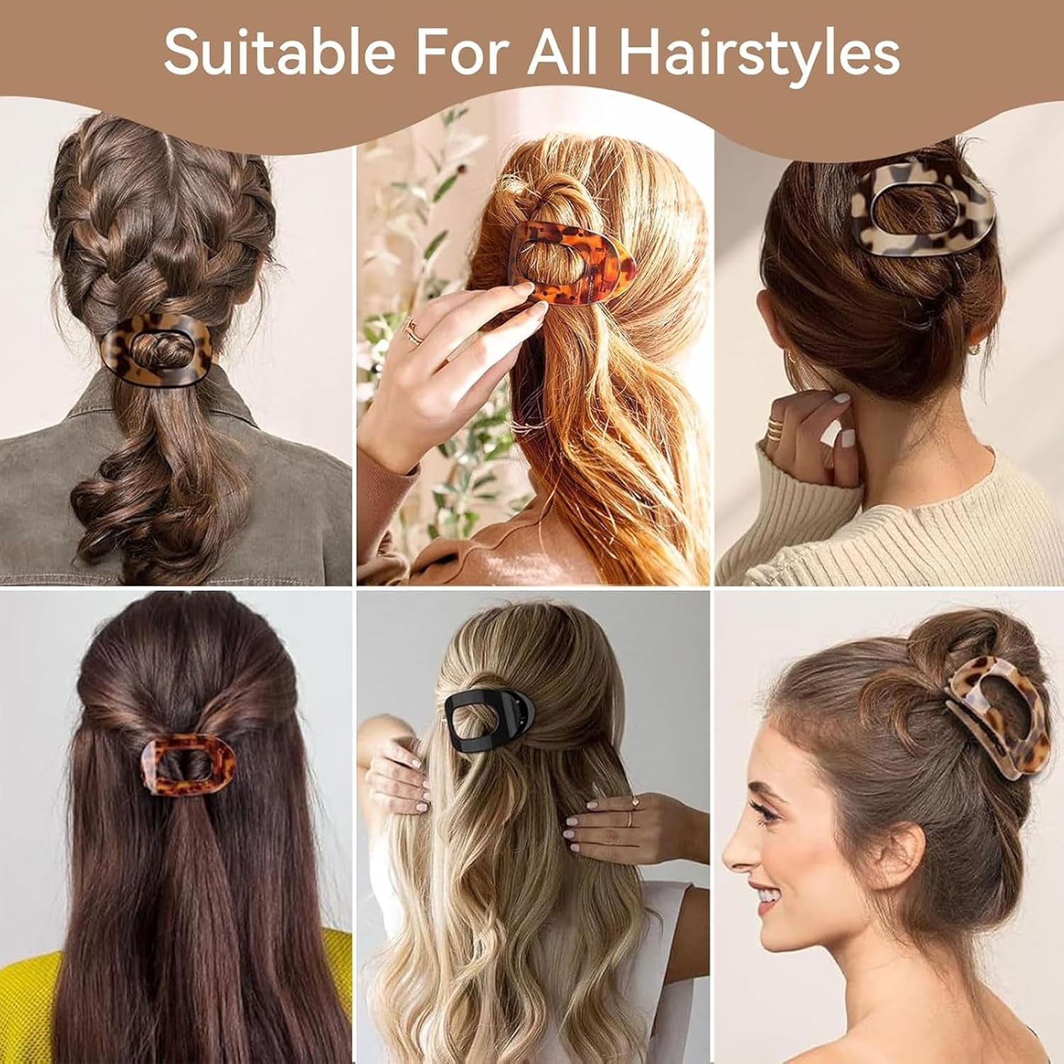 Pack of 4 Flat Hair Clips for Women, Hair Clips for Thin Hair, Duck Bill Shape Hair Clips for Women Girls Thick Thin Hair Styling Hair Clips image number 3