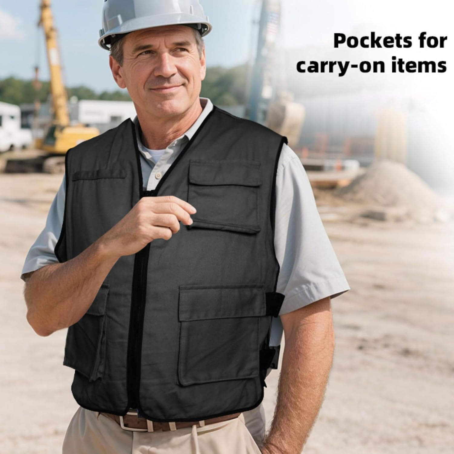 Cooling Vest with Ice Packs for Men & Women, Adjustable Ice Vest for Full-Body, Cold Vest for Motorcycle Riding, Outdoor Work, Sports & Summer Heat Relief