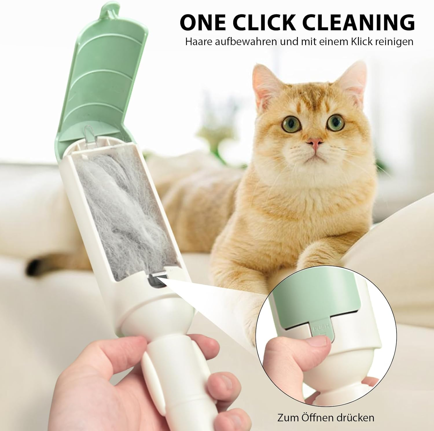 Pack of 3 Pet Hair Remover, Lint Roller, Reusable, Lint Brush for Pet Hair, Cat Hair Remover, Lint Remover for Dog Hair, Cat Hair, Clothes, Sofa, Car, Bed, Carpet, Scratching Post image number 4