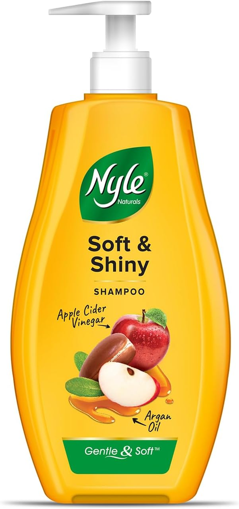 Nyle Naturals Soft and Shiny anti Hairfall Shampoo, with Goodnes of Apple Cider Vinegar and Argan Oil,Gentle and Soft Shampoo, PH Balanced and Paraben Free, for Men and Women, 400Ml image number 2