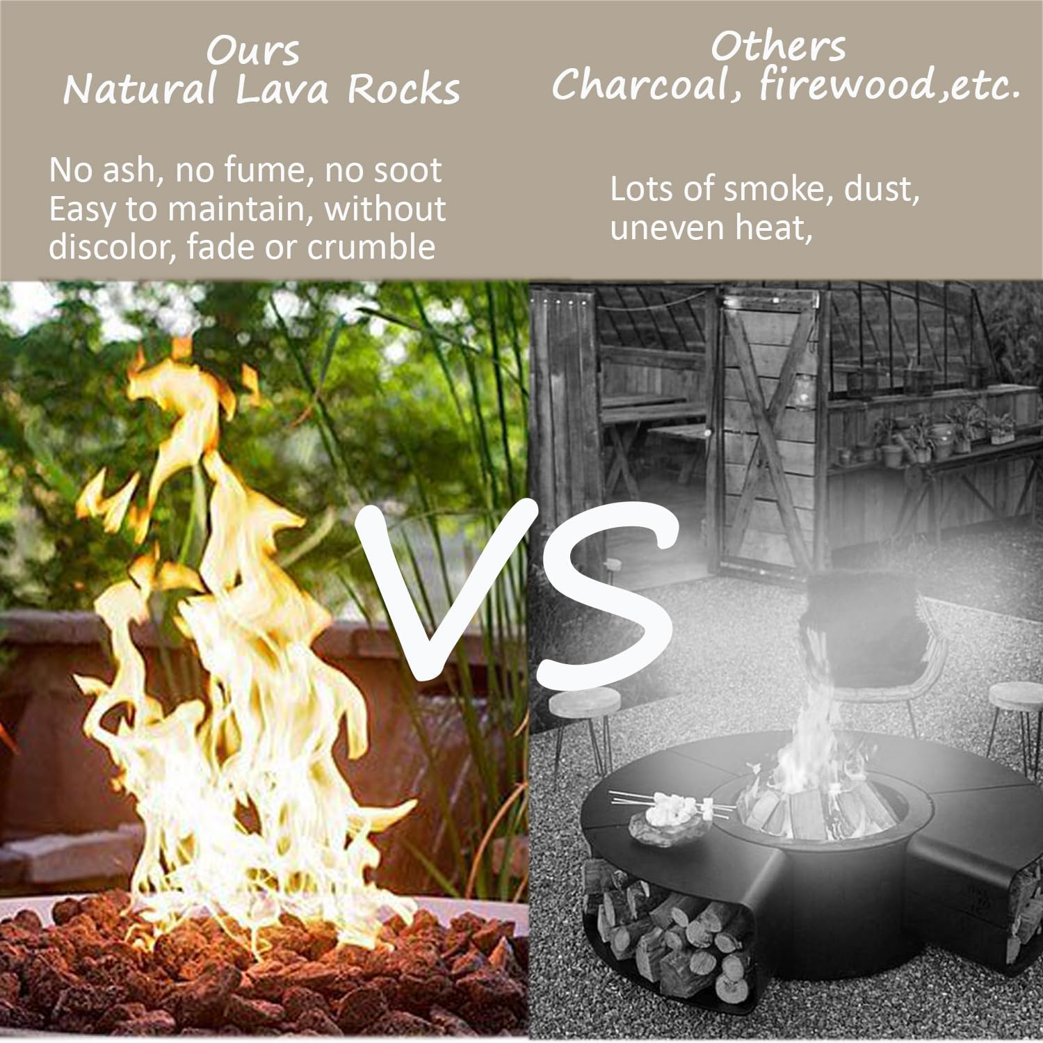 Medium Lava Rock 5LBS, 1' - 2' Natural Volcanic Stones Use in Fireplace, Fire Pit or Bowl Rocks for Indoor Outdoor Natural Gas Propane Fires and Decorative Landscaping-Black image number 5