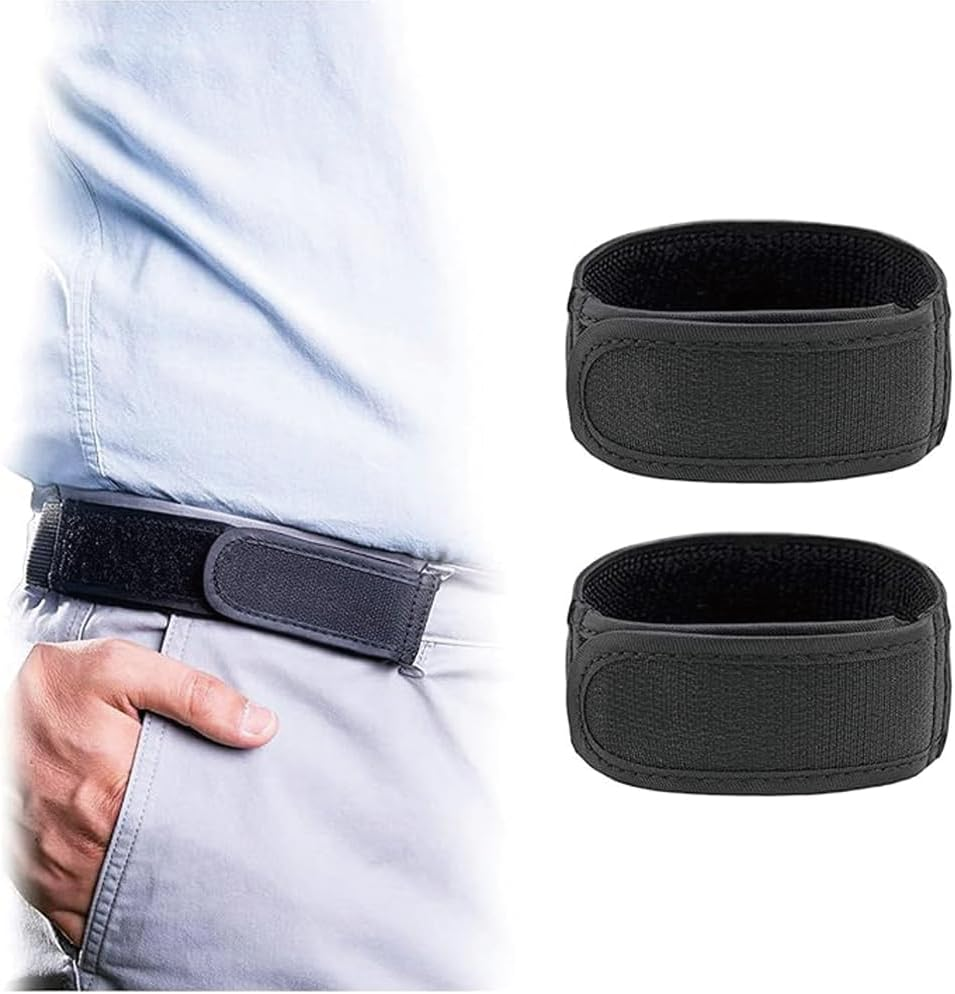 2Pcs No Buckle Elastic Belts Lazy Adjustable Belt Elastic Invisible Side Waist Belt Outdoor Buckle-Less Belt