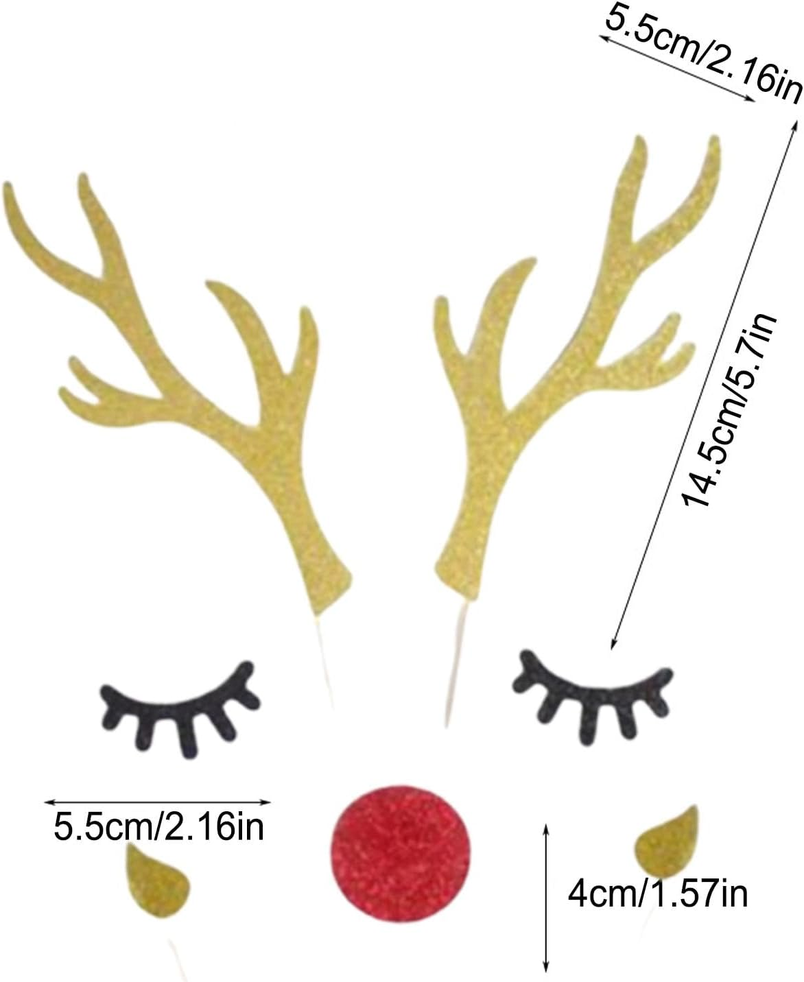 Deer Antler Cake Topper, Cake Decoration Cake Topper Deer Antler Decor, Safe Cake Decorating Supplies Festive for Wedding Birthday image number 4