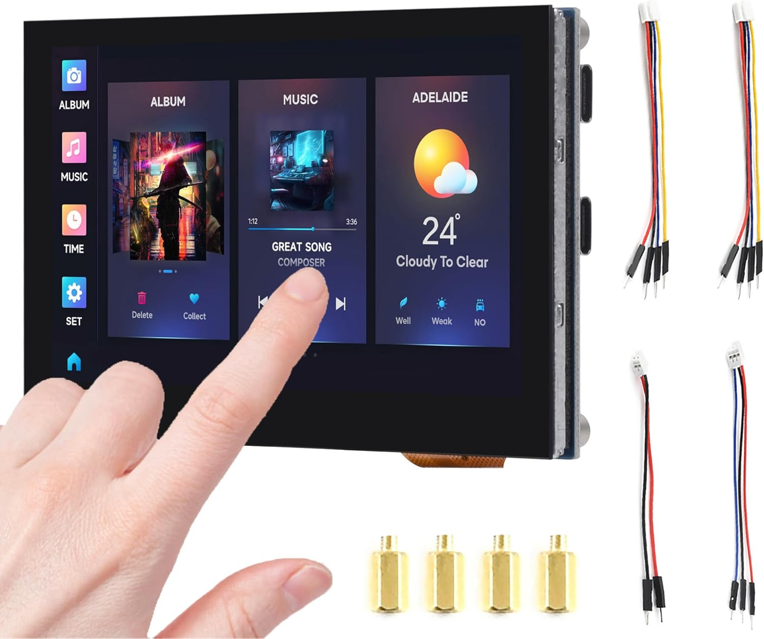 Waveshare ESP32-S3 4.3Inch Touch Screen Development Board 5-Point Capacitive Display 800X480, 32-Bit LX7 Dual-Core Processor, Support 2.4Ghz W I-Fi and BLE 5, Onboard CAN RS485 I2C Interface