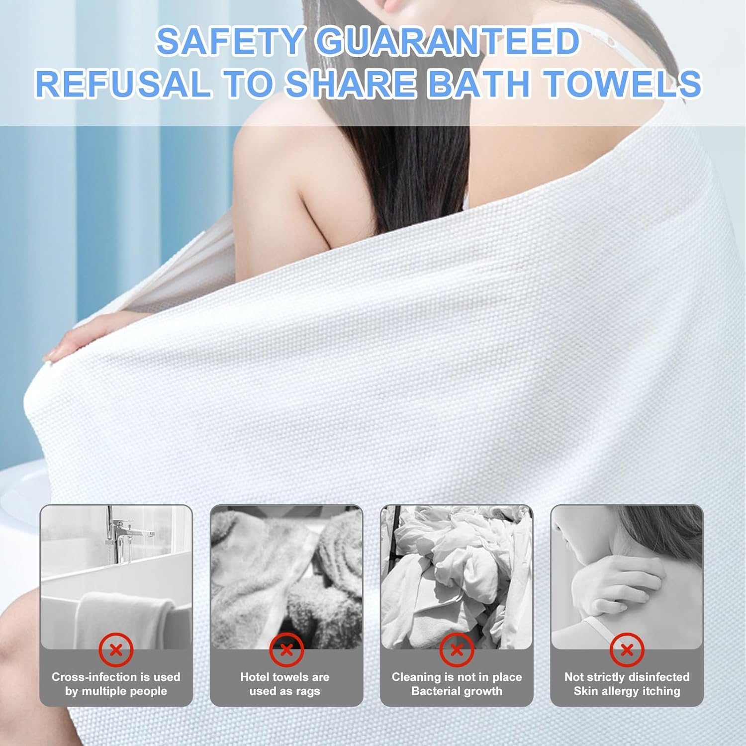 5 Pack Compressed Towel & Reusable Travel Essentials Towels | Large Compressed Towels &ndash; 70X140Cm Ultra-Absorbent for Camping, Swimming & Emergencies