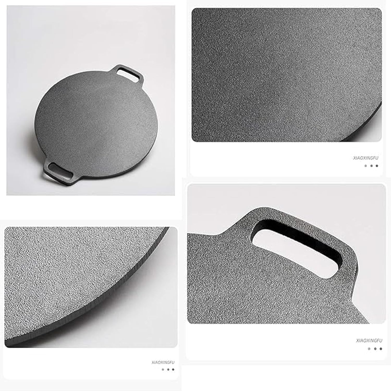 Korean Style BBQ Grill Pan for Stove Top, Camping and IH, 10" round Griddle with Double Bottom, Non-Stick Coating Frying Pan