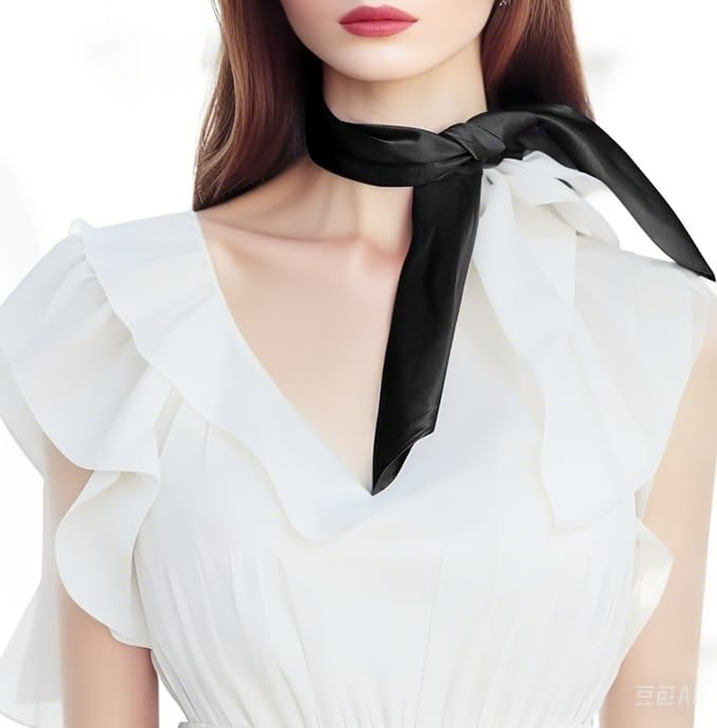 Fsfsdg Square Chiffon Scarf Ribbon Neck Scarf Satin Scarf Handkerchief for Halloween Retro Women Girls Costume Accessory image number 1