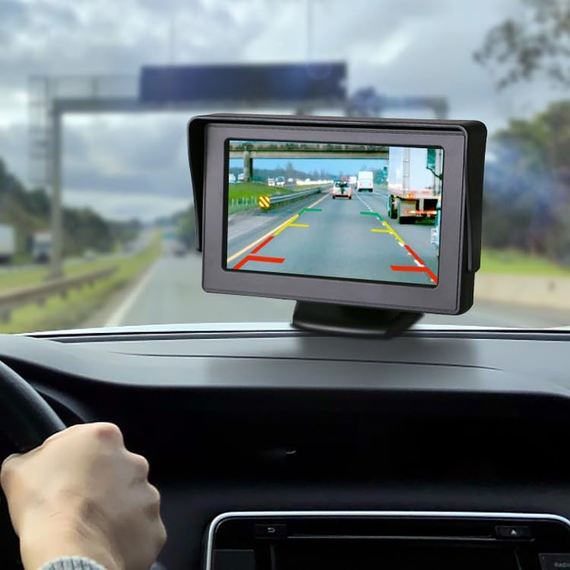 Tootoo 4.3" HD Monitor Reverse Camera Rear View Backup Parking Cam Kit Night Vision image number 2