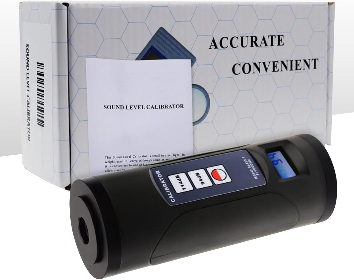 Digital Sound Level Meter Calibrator 94Db & 114Db for 1/2" and 1" Inch Microphone, Professional Noise Decibel Calibration Tool Measurement Accuracy Check (Digital Sound Calibrator)