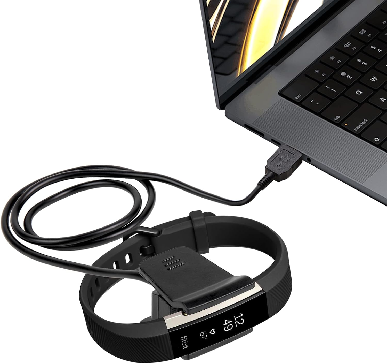 55CM Long Charger for Fitbit Alta HR Charger, Cord USB Charging Cable Dock for Fitbit Fitbit Alta HR Smart Fitness Watch image number 1