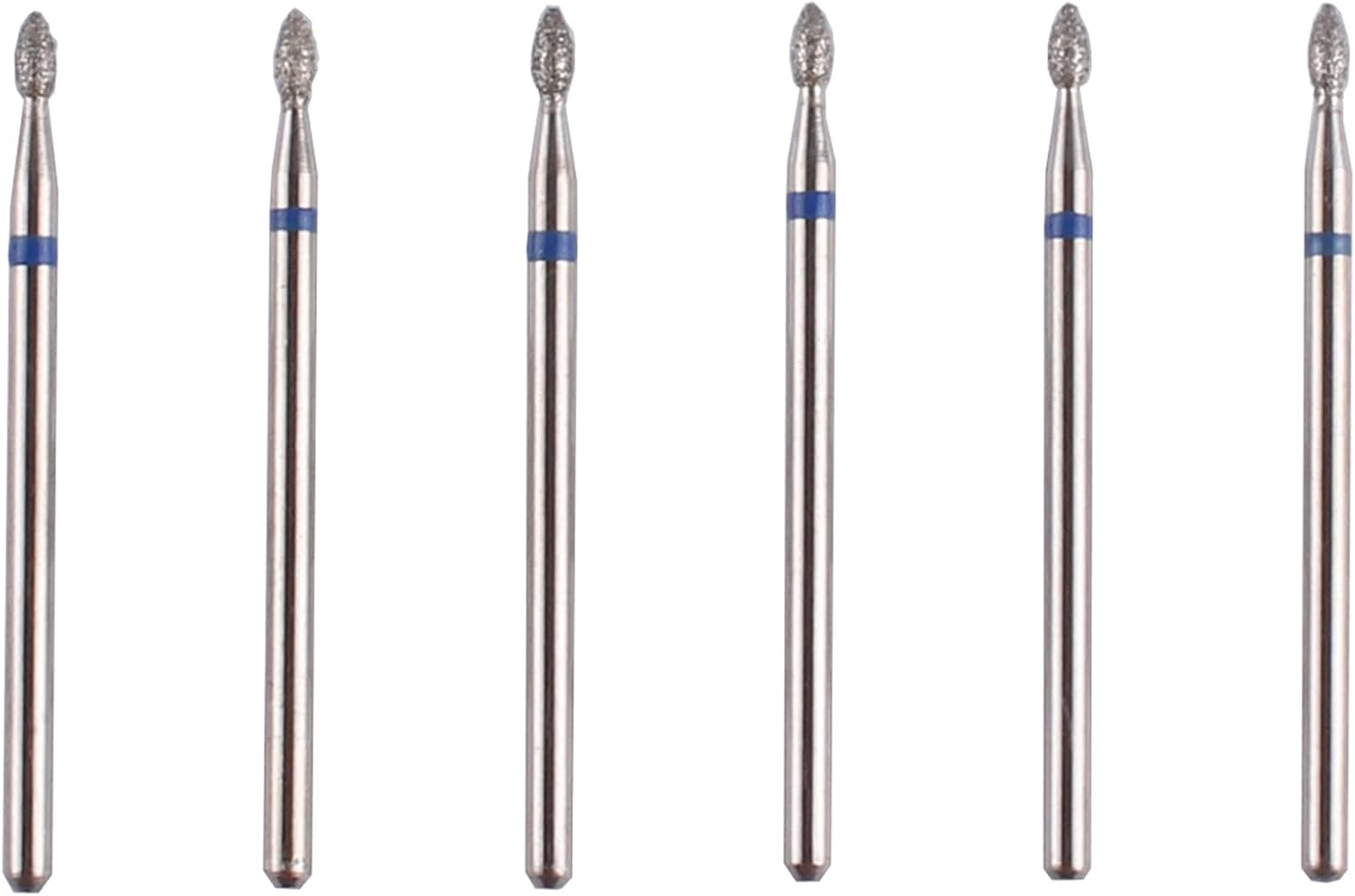 MZCMSL 6Pcs Small Flame Cuticle Bits, Pro Diamond Nail Drill Bits for Nail Prep, 3/32 Shank Electric Nail Tool image number 1