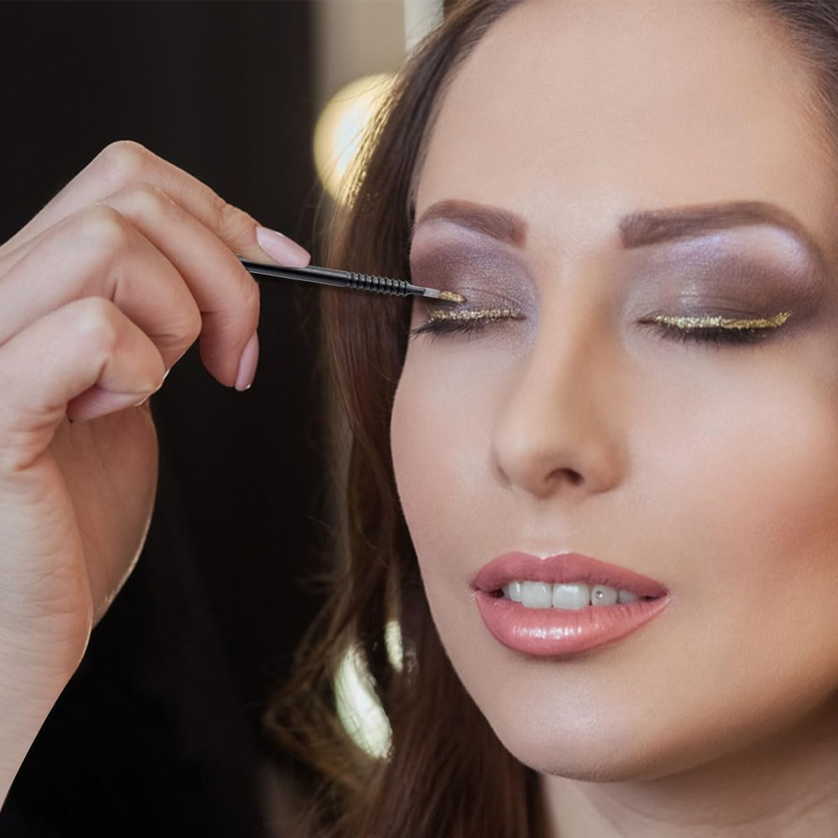 100 Pack Disposable Micro Brush Applicator Swabs for Eyelash Extension Lash Extensions - Suitable for Cosmetic Cleaning and Applying (Black) image number 3