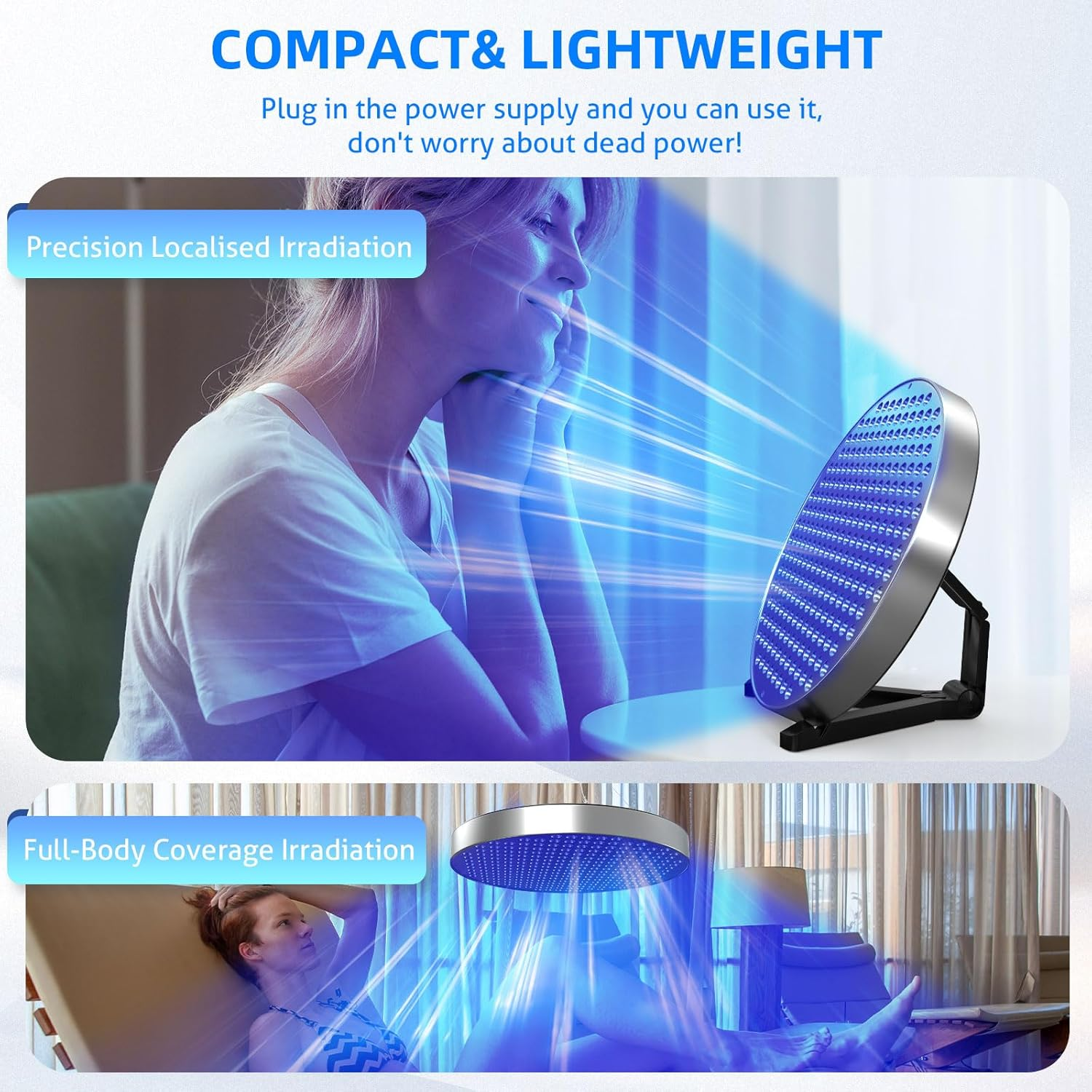 Solarium for Home, 460 NM Portable Tanning Lamp with 225 Leds, 45 W Face Solarium, Adjustable Stand and Hanging Hooks, Face Tanner Solarium for Home for Body image number 3
