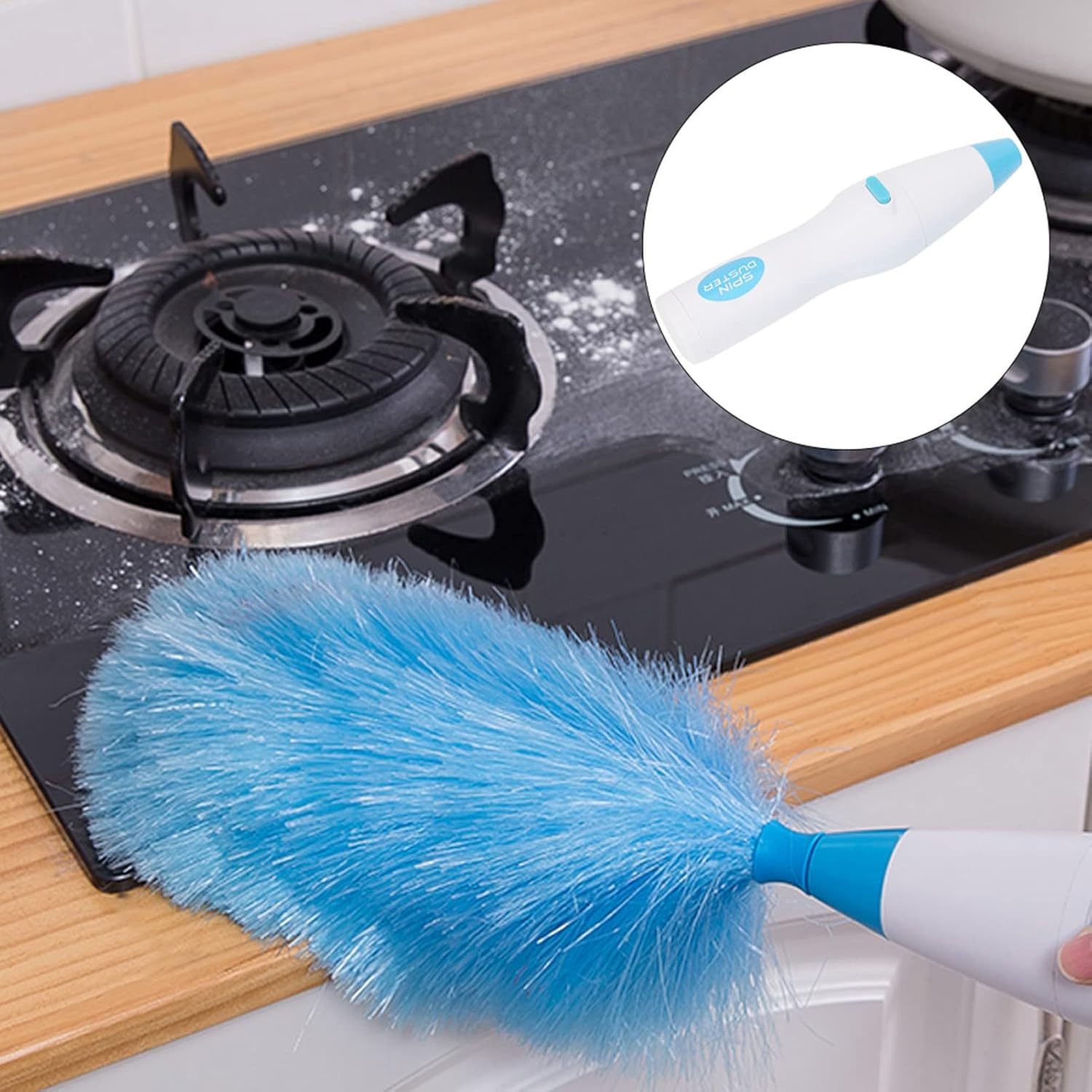 Electric Feather Duster with Bendable Design for Dusting, Window Blinds Furniture Tool for Home and Office image number 3