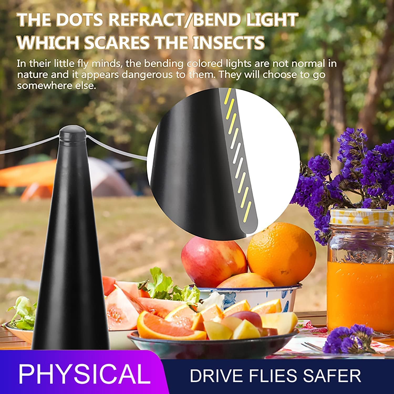 Fly Fans for Tables,Fly Away Rechargeable Repellent Fly Free Entertaining Fly Repellent Portable Fly Swatter Repellent Keep Flies Bugs Away from Food Battery Power Dual Use Kitchen Restaurant Outing image number 1