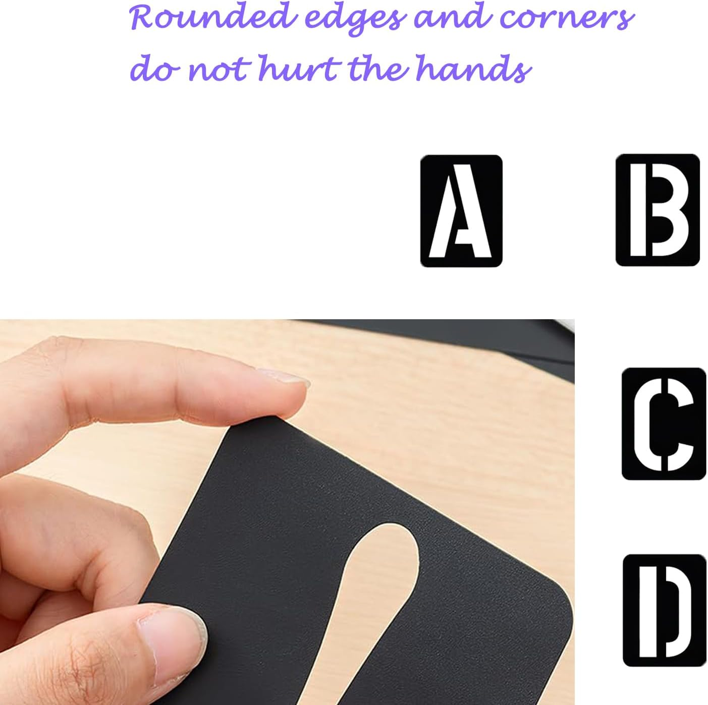 Plastic Letter Stencils Set, 42Pcs Reusable Waterproof Spray-Painted Alphabet Stencils for DIY Craft, Large Calligraphy Letter and Number Templates with Smoth Edges for Painting on Wall, Wood image number 1