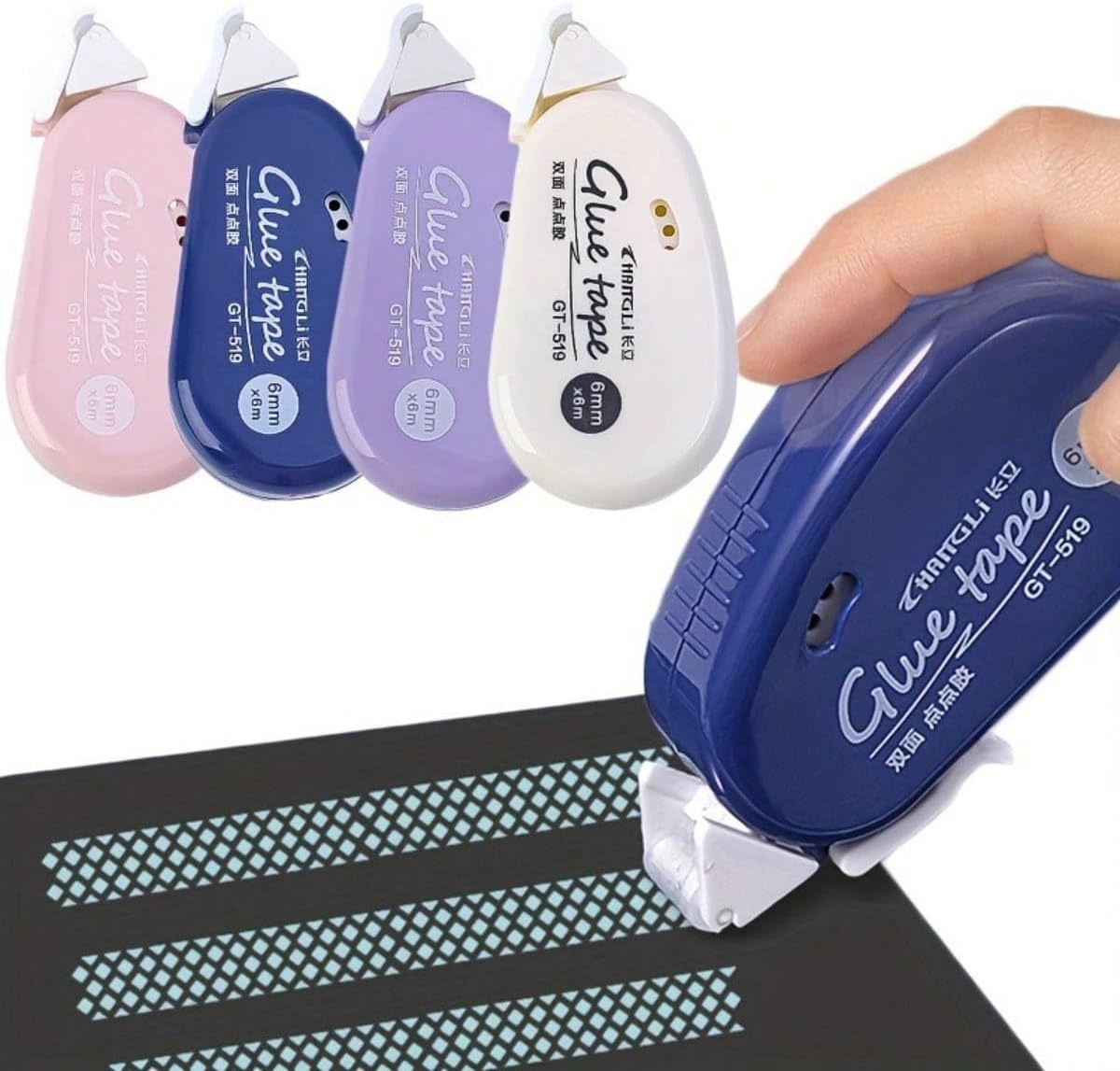 LEFAFA 4 Pack Double Sided Tape Roller, Scrapbook Journaling School Office Supplies Glue Tape Runner for Crafts, Gift Wrapping and Photo Tapes(6Mmx6M) (Classic) image number 2