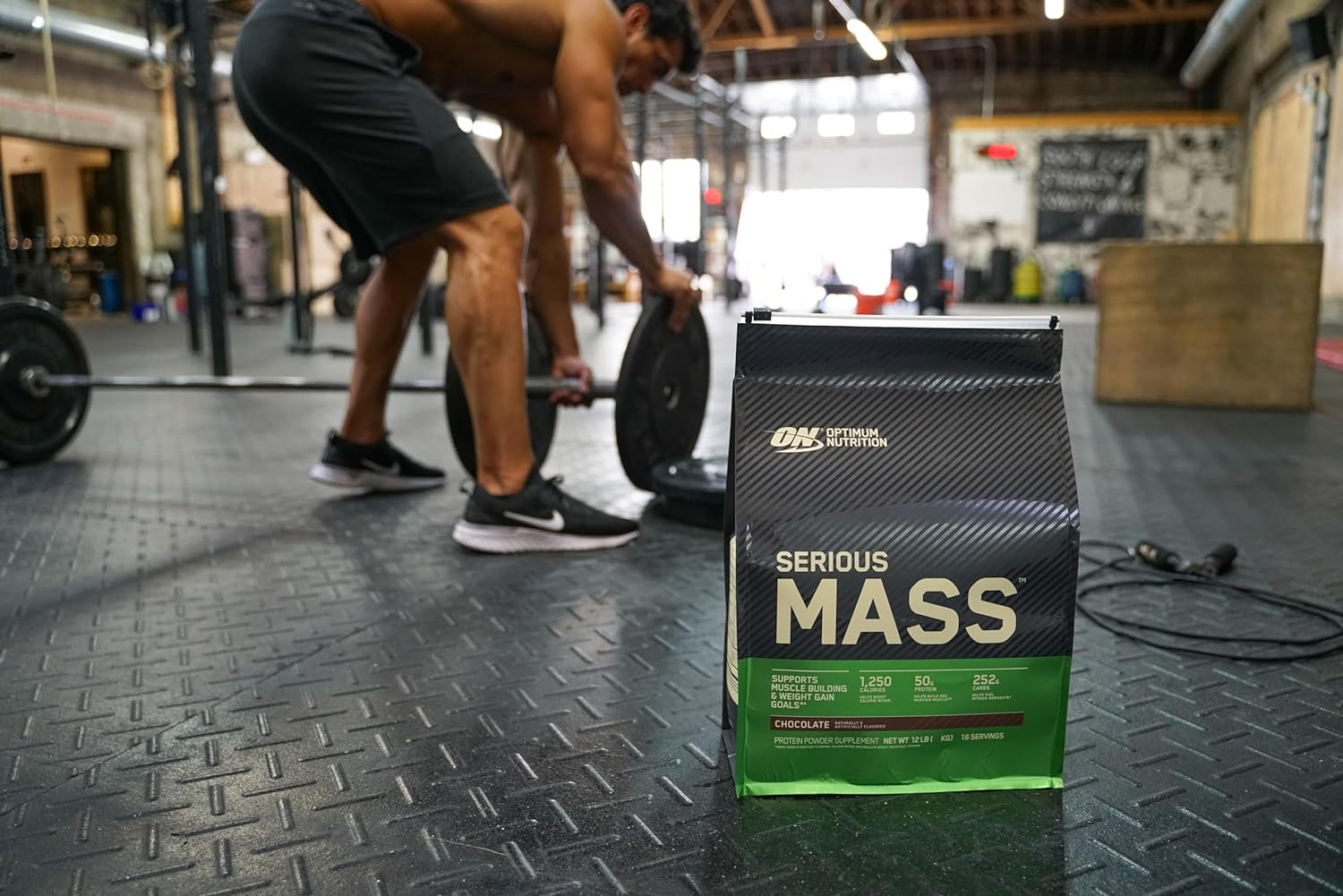 OPTIMUM NUTRITION Serious Mass Protein Powder Gainer, Strawberry, 5.44Kg image number 1