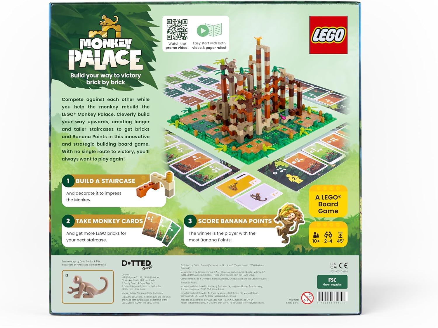 Dotted Games - Monkey Palace: a  Board Game - Build Your Way to Victory Brick by Brick! Fun Family Brick-Building Game for Kids & Adults, Ages 10+, 2-4 Players, 45 Minute Playtime image number 3