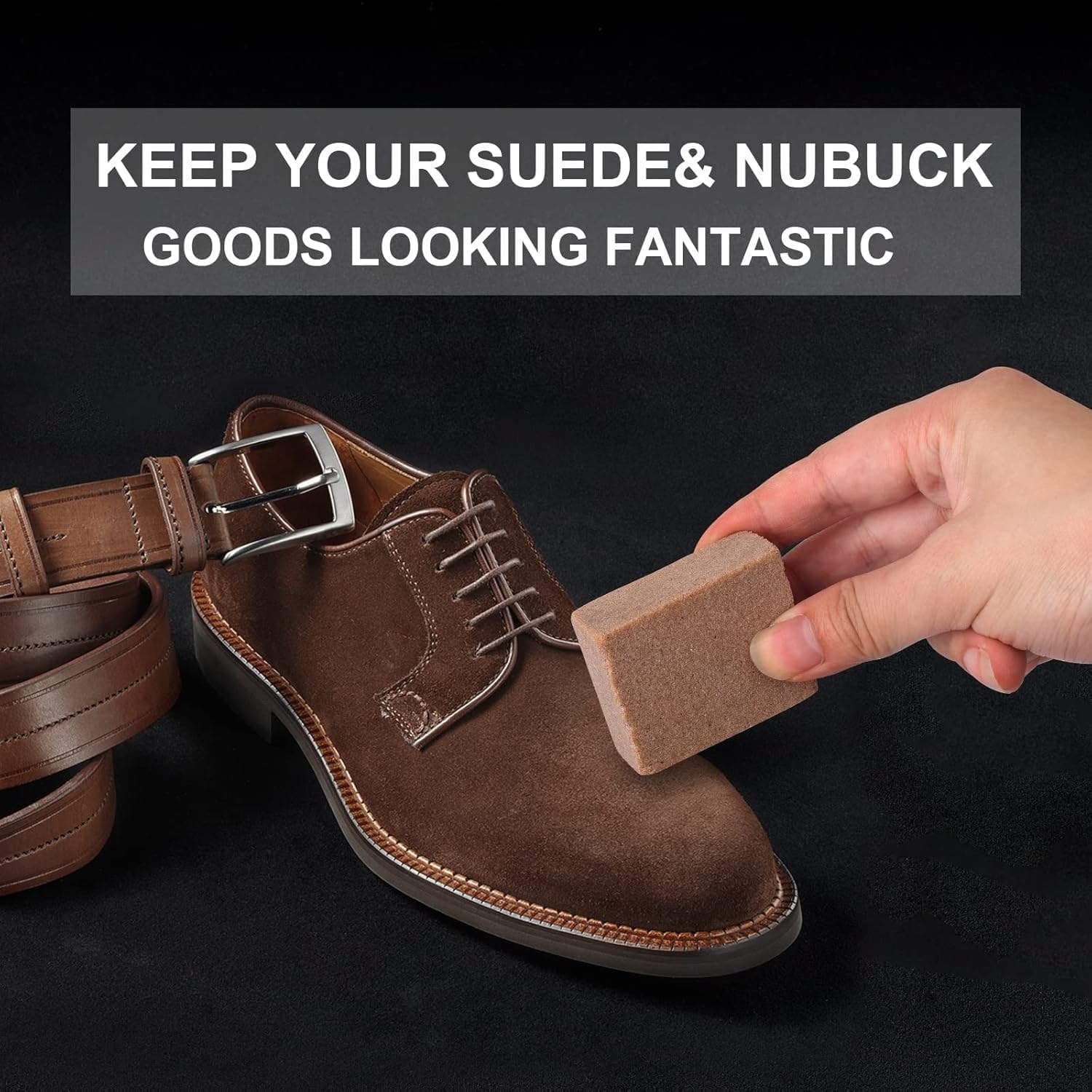 SILHOL Suede Brush Kit, 4-Sided Suede Cleaning Brush with Eraser, Cleaner Brush for Boots, Shoes, Jackets, Furniture