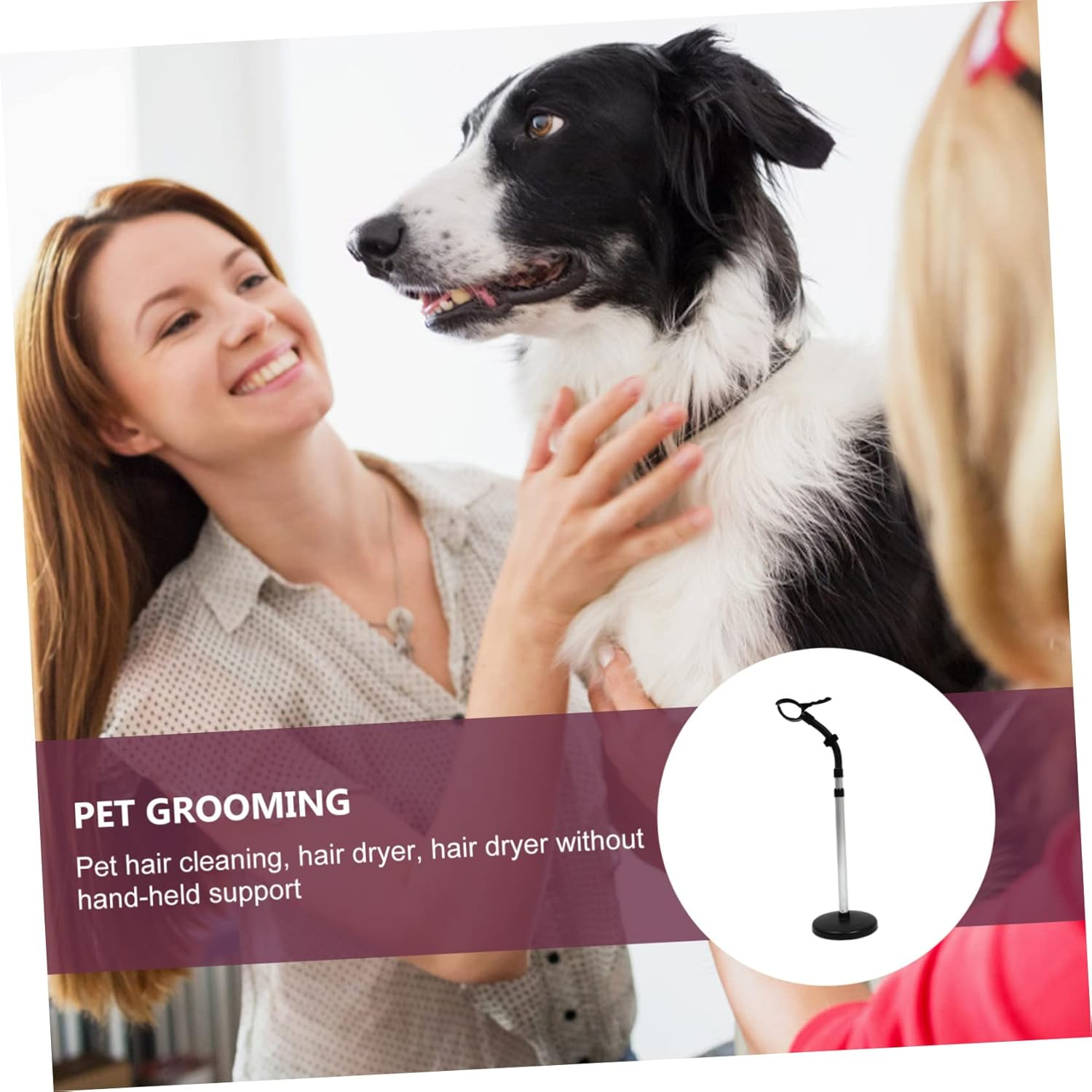 DECHOUS Adjustable Hair Dryer Stand Wall Mount Hair Dryer Bracket Rotating Holder Stand image number 6