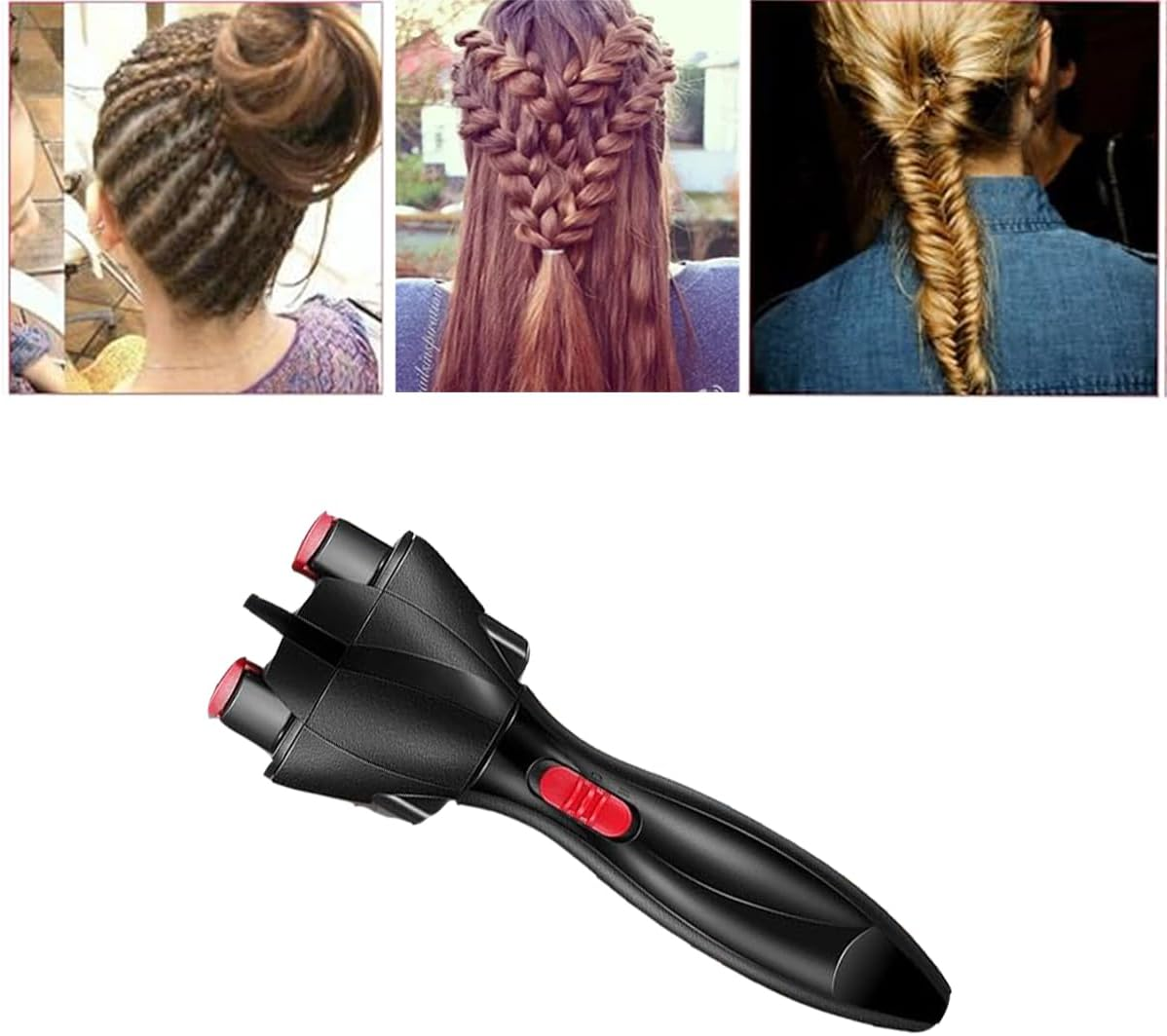 Automatic Hair Braider DIY Electronic Hair Braiding Machine Automatic Quick Twist Twister Hair Braiding Tool for Women Girls Hairstyle(Red) image number 6