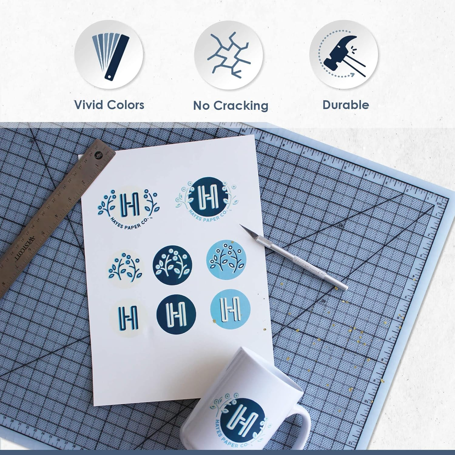 Hayes Waterslide Decal Paper for Inkjet Printers &ndash; 20 Clear A4 Sheets (8.25 X 11.7) | Quick Dry, Strong Adhesion, Easy Application | Premium Transfer Paper 200Gsm for DIY Crafts image number 6