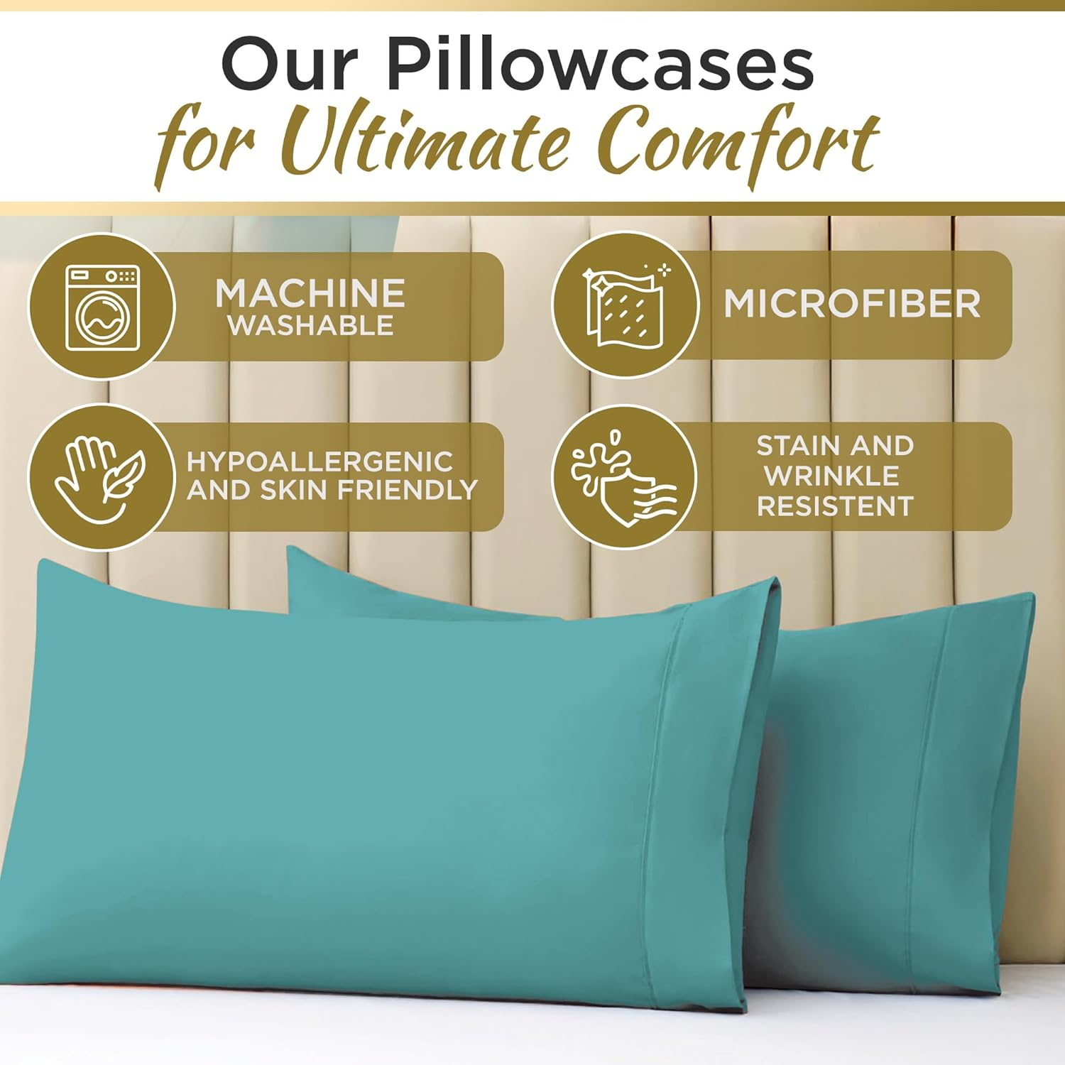 DESTINY CRESCENT BEDDING Microfiber Double Brushed Twin Aqua Blue 3 PC Bed Sheets Soft and Comfy-15'' Deep Pocket,39''X75'' Great for Kids Room,Guest Room,Dorms,Camps,Twin Beds (Aqua Blue) image number 7