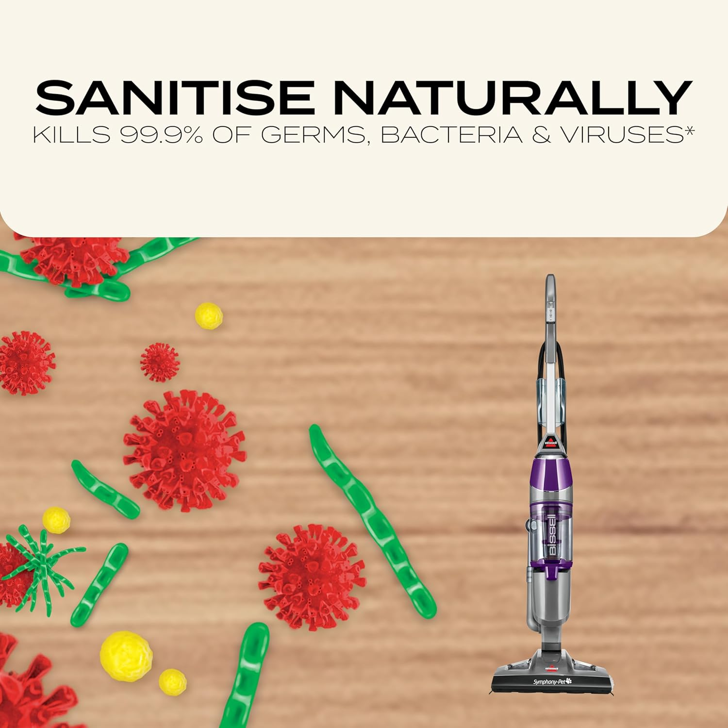 BISSELL Symphony Pet 1977F All-In-One Vacuum and Steam Mop for Hardwood and Tile Floors, with Microfiber Mop Pads image number 4