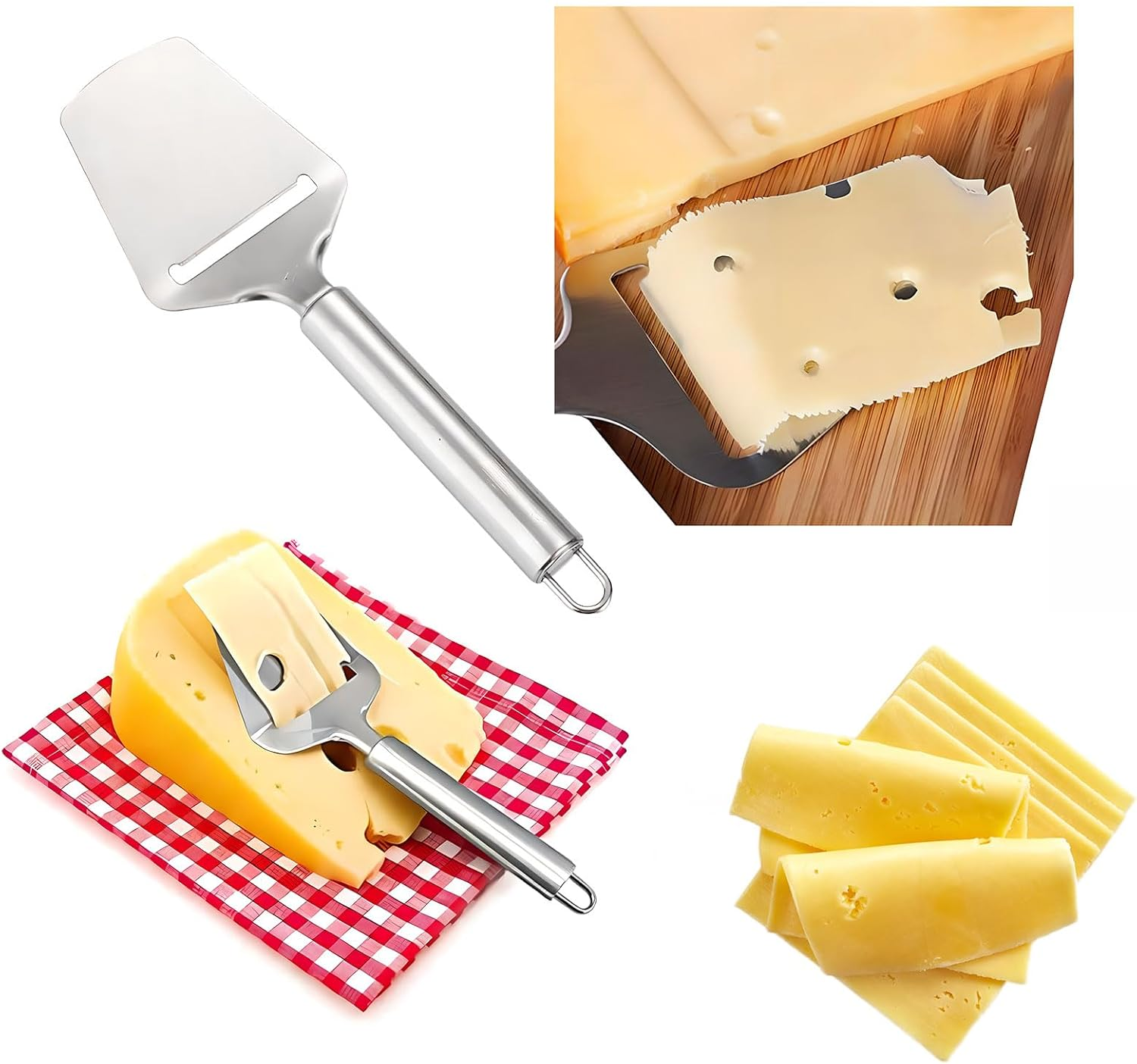 Stainless Steel Cheese Slicer, Hand-Held Knife, Non-Stick Cheese Slicers for Block Cheese, for Soft, Semi-Soft and Semi-Hard Cheeses for Kitchen Cookingcheese Slicer image number 1