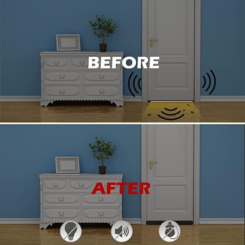 1 Pack under Door Draft Stopper, Washable Removable Double Side Weather Stripping Window Breeze Blocker Adjustable Sweeps （96CM） (Grey) - Grey image number 2