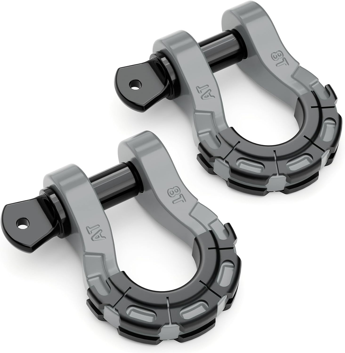 AUTOBOTS D Ring Shackles Heavy Duty(2 Pack) 68,000 Lbs Capacity, Stronger than 3/4" D Shackle, with 7/8" Screw Pin, for Tow Strap Winch off Road Accessory Vehicle Recovery RED