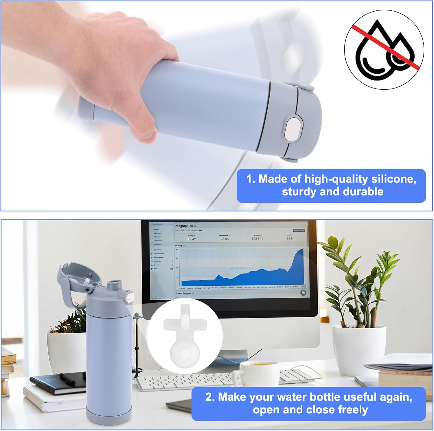 Gosknor 4Pcs Replacement Stopper for Thermos Funtaine 16 Ounce Stainless Steel Vacuum Insulated Bottle, Replacement Plug Replacement Parts for Thermos Funtaine image number 6