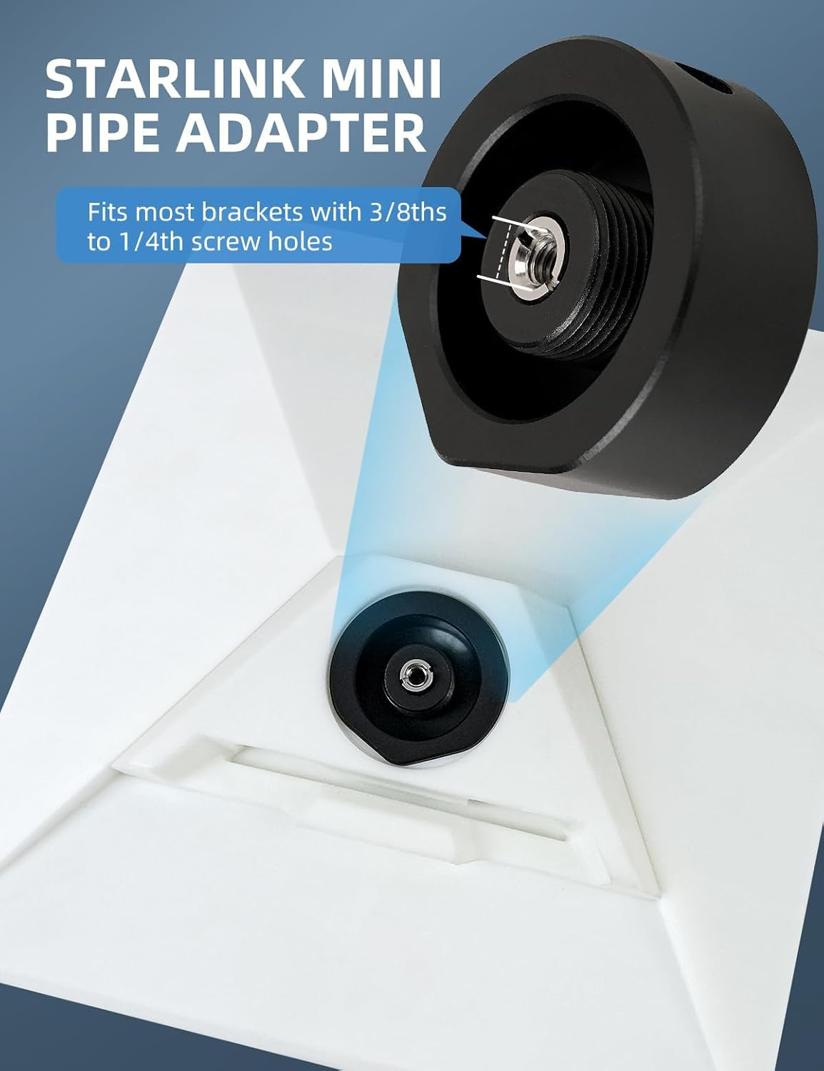Starlink Mini Tripod - Aluminum Alloy Tripod Mount Adapter for Starlink Mini - 1/4"~20 and 3/8"~16 Threaded，Dish Tripod Adapter, Versatile Compatibility, Sturdy Construction, Easy Tightening image number 4
