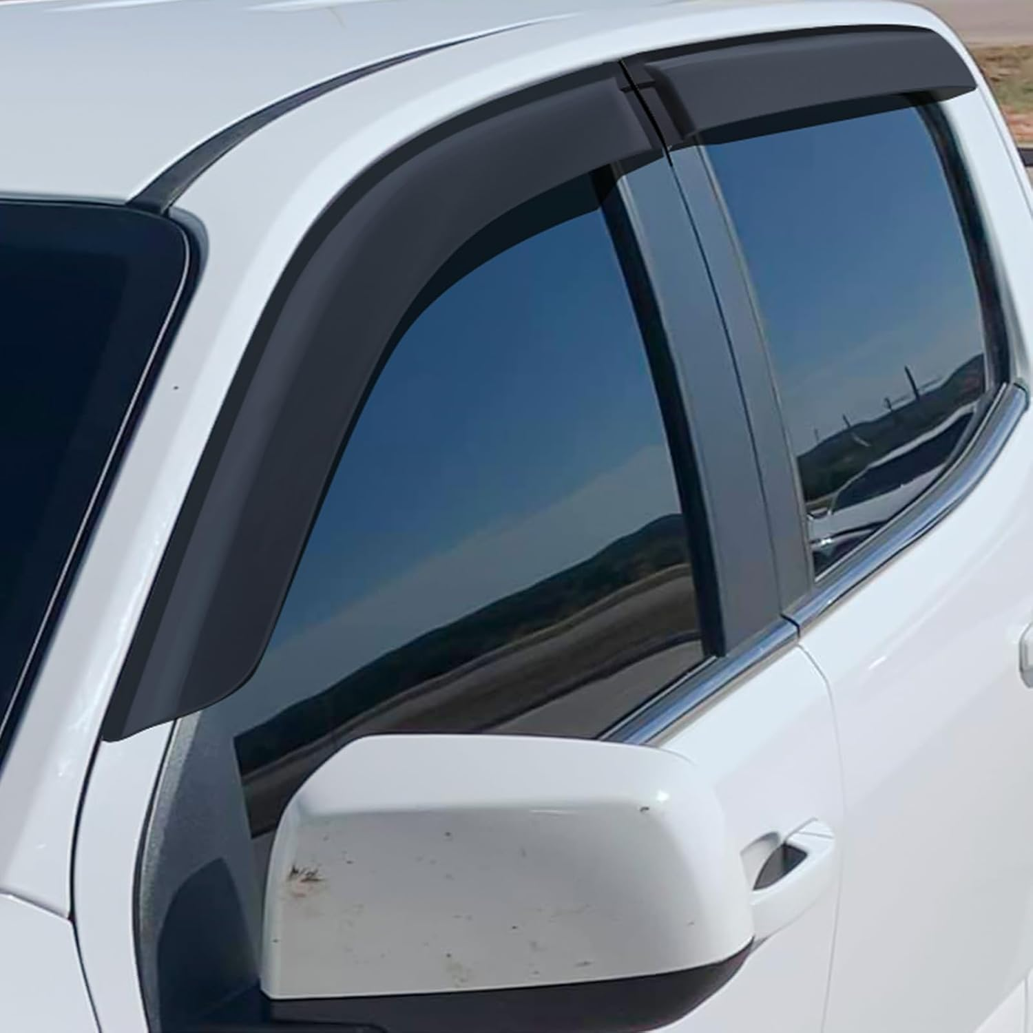 SUERAUTO4X4 Weather Shields for Holden Colorado Accessories RG 2012-2020 Dual Cab, Weathershields Window Visors Rain Wind Deflectors Car Exterior, Injection Moulded Smoke Black 4PCS