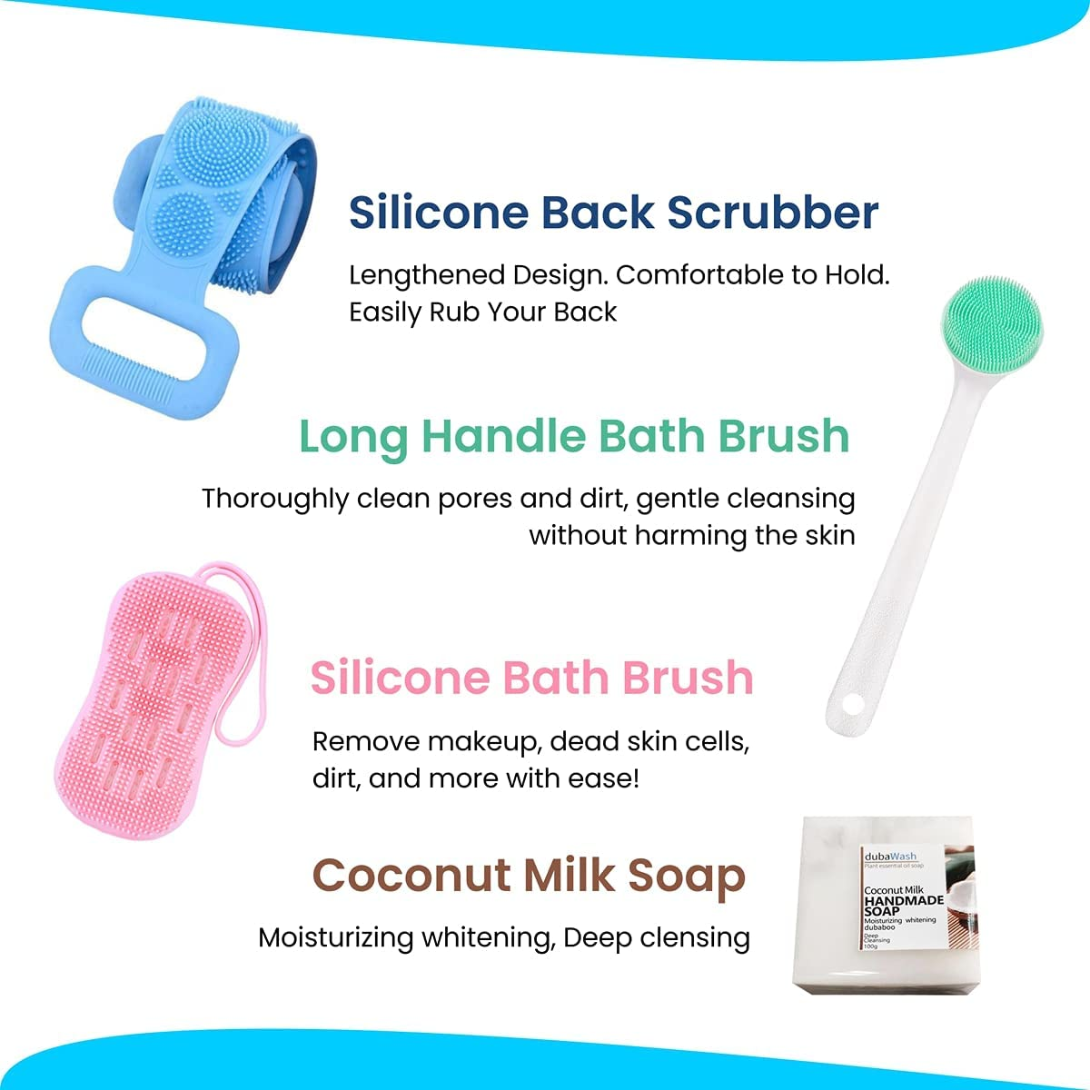 Silicon Body Scrubbers, Back Brushes for Showering, Shower Scrubber for Body, Body Scrubbers for Use in Shower, Back Cleaner for Shower for Women and Men image number 5