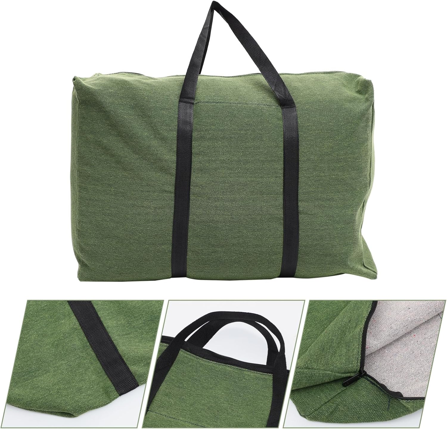 YARNOW Large Olive Green Canvas Travel Duffle Bag Zipper Heavy Duty Big Capacity Moving Luggage Tote for Clothes Bedding Storage and Hand Carry Random Color