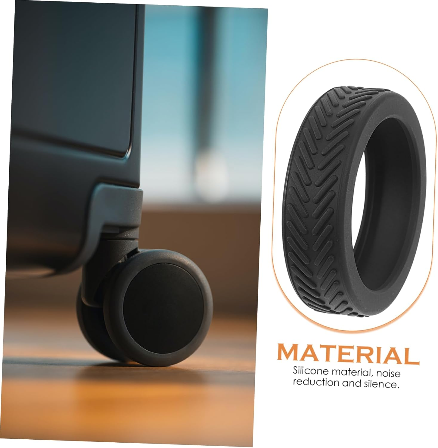 Gatuida 8Pcs Silicone Luggage Wheel Covers Case Wheels Travel Suitcase Foot Protectors image number 5