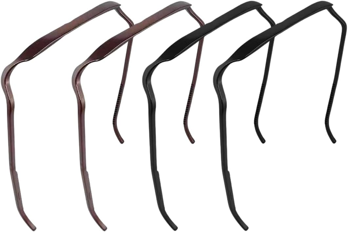 Curly Thick Hair Large Headband, 4 Pieces Square Headband Hinged Headband, Sunglasses Headband, Hair Hoop Sunglasses, Headband like Sunglasses, Hair Hoop Headband for Men Women (2 Colours) image number 4