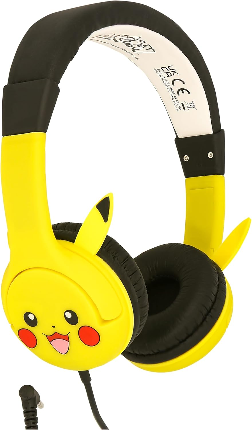 OTL Technologies PK1178 Pokemon Pikachu Ears Kids Wired Headphones Yellow image number 1