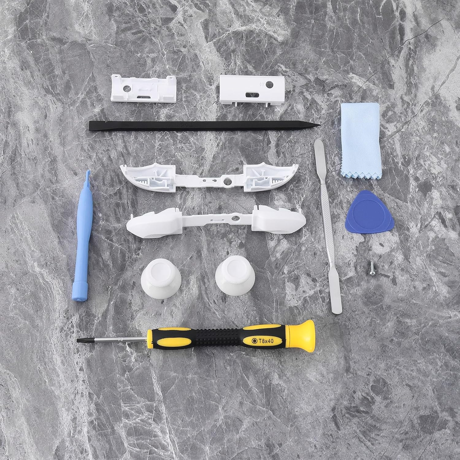 Create Idea 1 Set Game Console Replacement RB LB Button Bumpers Thumbsticks Compatible with Xbox Series X, S Controller (Model 1914) White