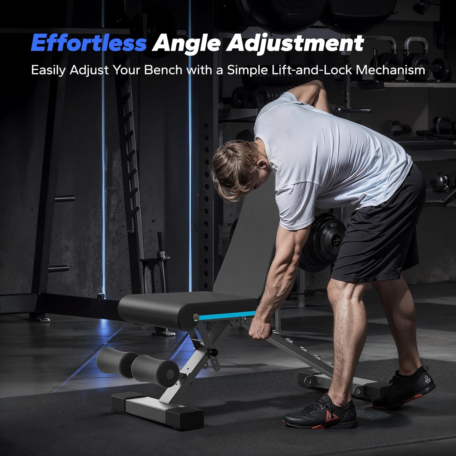 MERACH Adjustable Weight Bench Press,450Kg Fast Folding Multi Station Home Gym Equipment Workout Bench Incline,Extended Head Support for Full Body Exercise&Fitness Equipment Strength Training - Black 2.0 image number 4