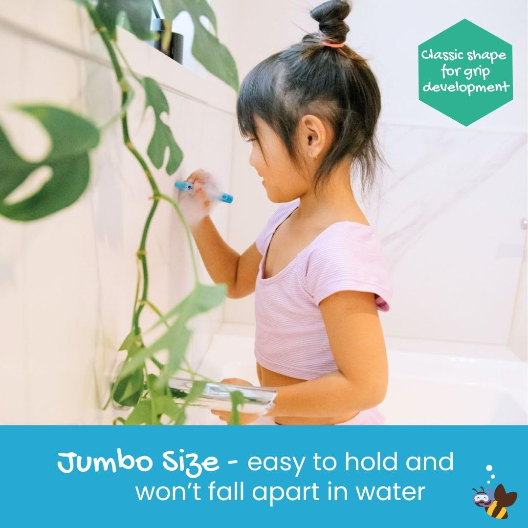 Honeysticks Jumbo Bath Crayons Non Toxic (16 Pack) for Toddlers 1-3 and Kids 4-8, Natural Beeswax Crayons, Food-Grade Colors, Fragrance Free, Non Irritating, Bath Toys for Bathtub, Shower, Gift image number 6