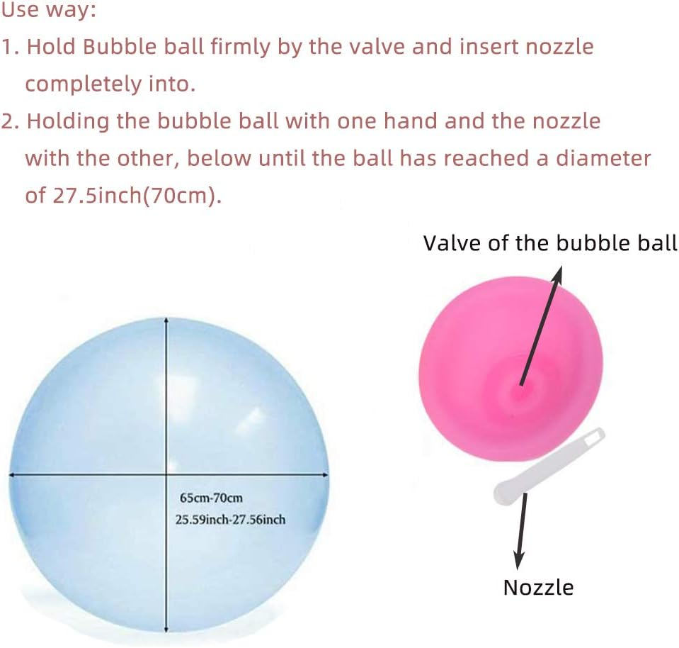 3Pcs Outdoor Fun Inflatable Bubble Balls, TPR Transparent Bounce Balloon for Outdoor Activities image number 1