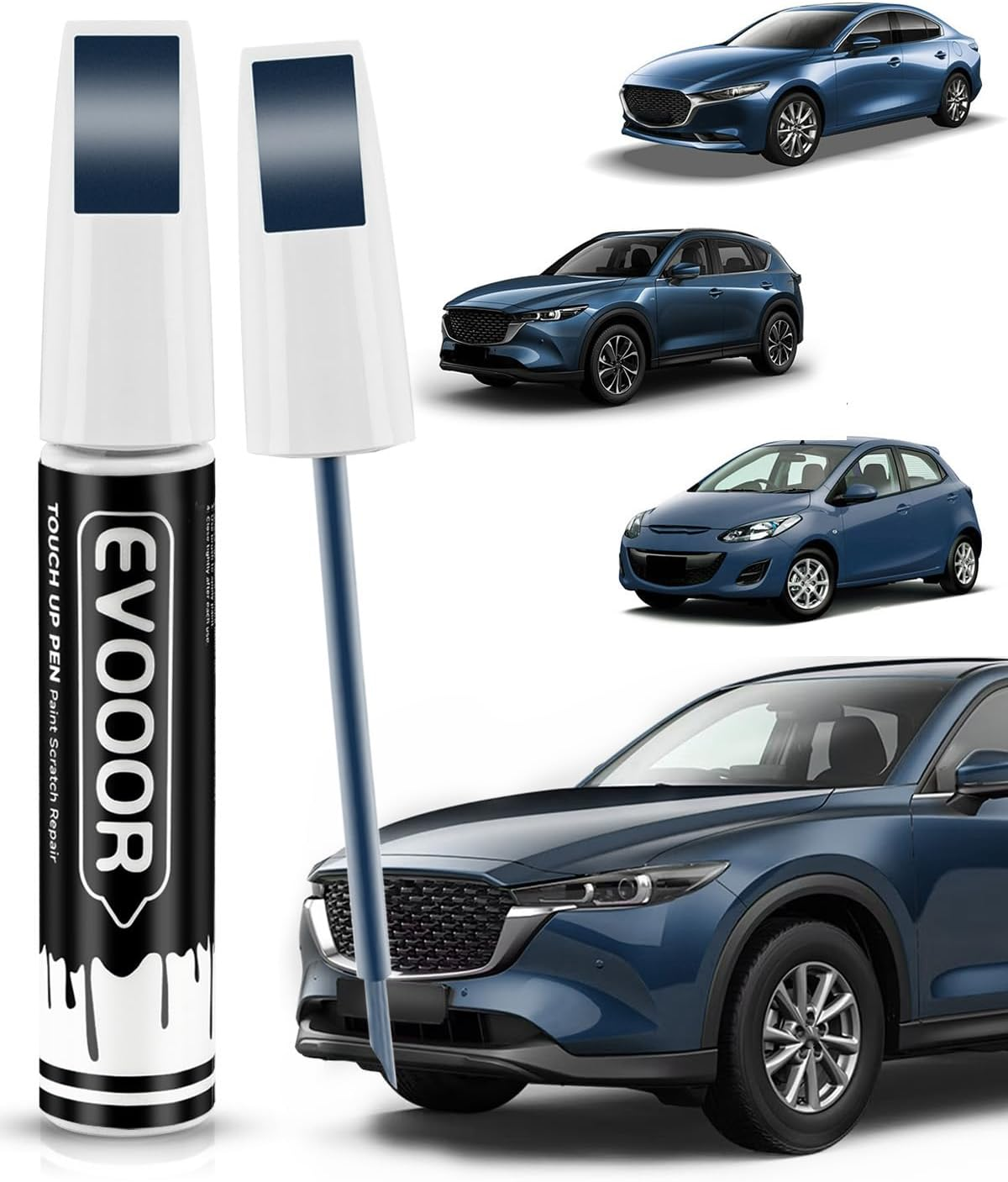 46V Soul Red Crystal Metallic Tricoat Touch up Paint Compatible with Mazda Exact Match 2 in 1 Touch up Paint for Chips and Nicks Repair