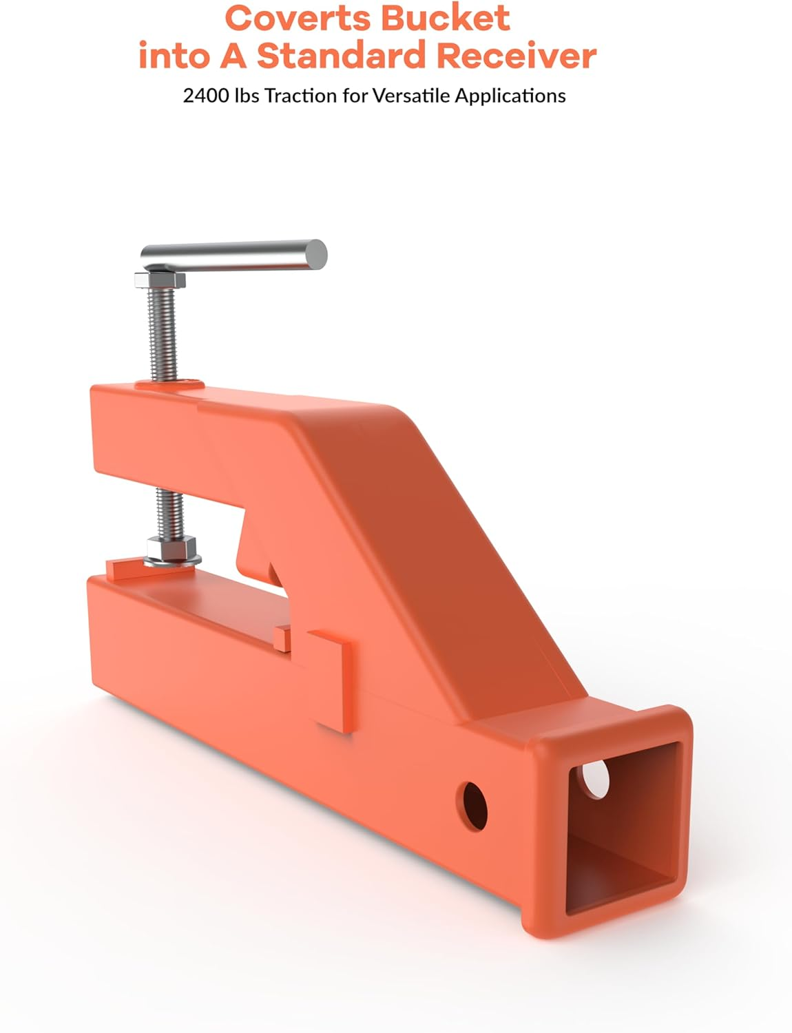 KYBOLT 2" Clamp on Trailer Hitch Receiver for Tractor Bucket Ball Mount Adapter Compatible with Deere Bobcat image number 1