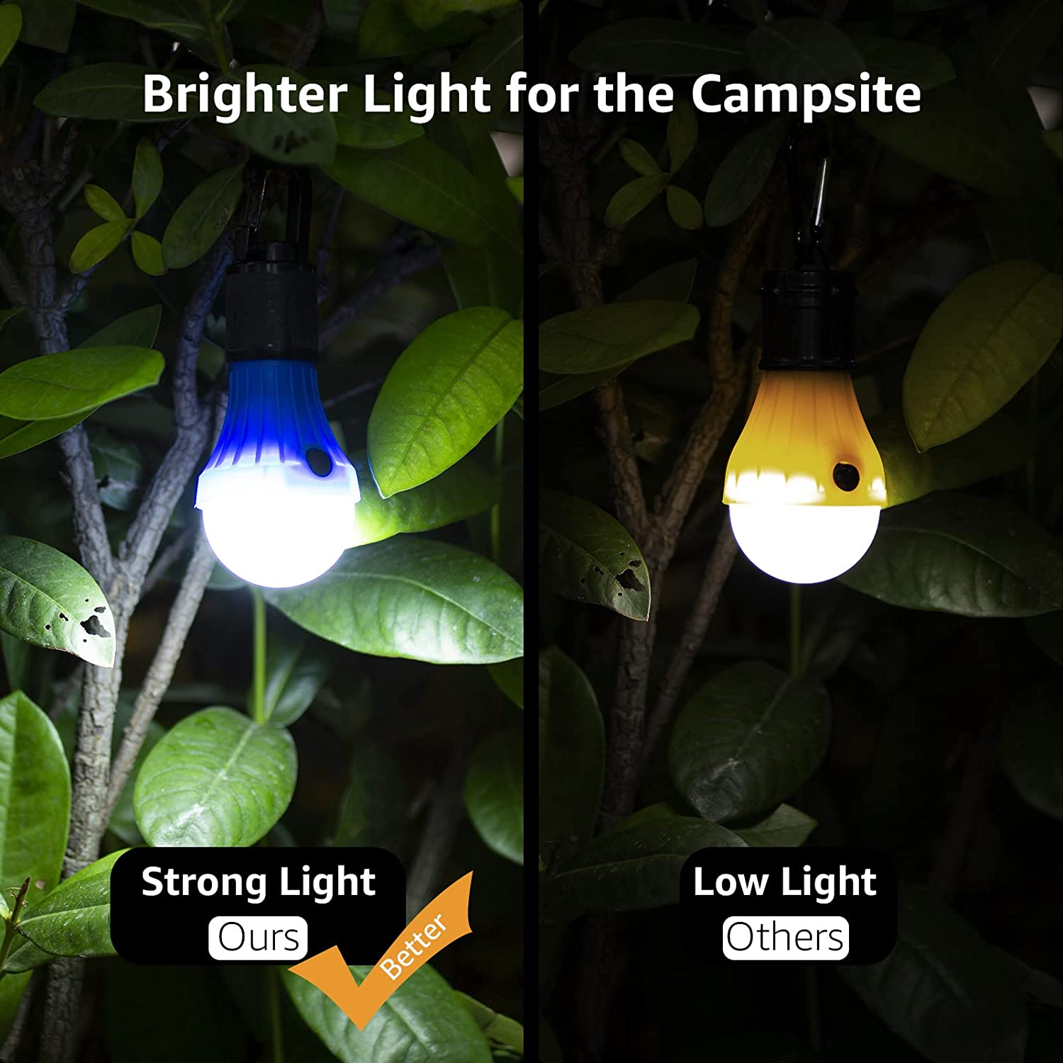 Lepro Camping Lights, Battery Powered Tent Lights, Warm White and Daylight Modes, 4 Pack (AAA Battery Included) image number 4