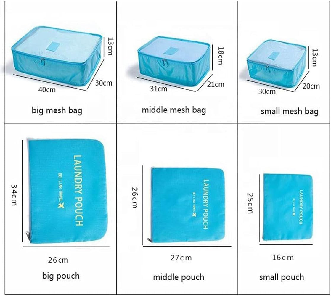 My Corgi Living 6-Piece Packing Cubes Set, Mesh Luggage Organizer Bags with Laundry Bag, Lightweight Travel Packing Cubes for Suitcases & Backpacks, Suitable for Men and Women (Grey) image number 4