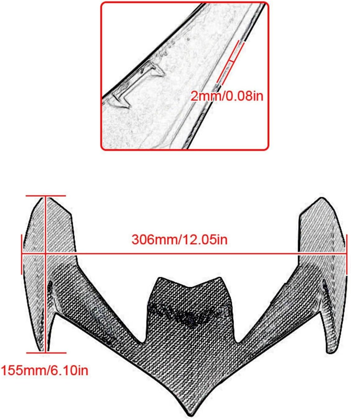 2023 New Z900 Front Headlight Headlamp Upper Cover Compatible with Z 900 2020 2021 2022 Motorcycle Nose Fairing Cowls Accessories (Size : Carbon Fiber Look) image number 1